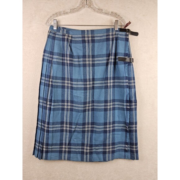 Vintage Mosbrook 100% Pure Wool Plaid Kilt Wrap Skirt Size 18 - Picture 1 of 5